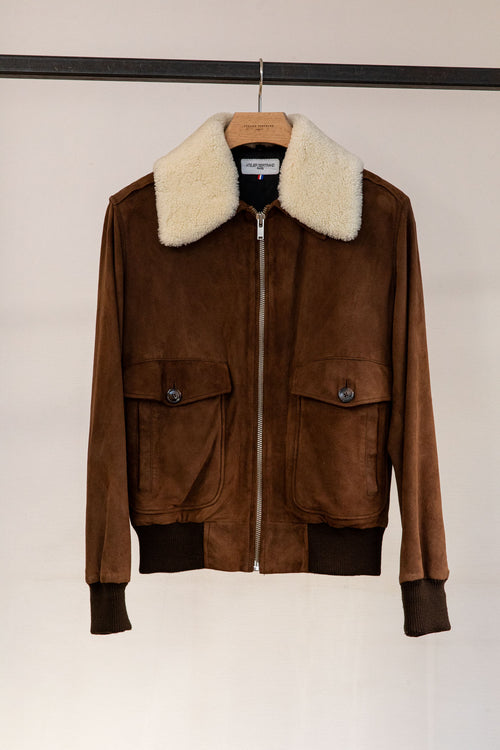 Aviator — Brown goatskin suede — Size 48