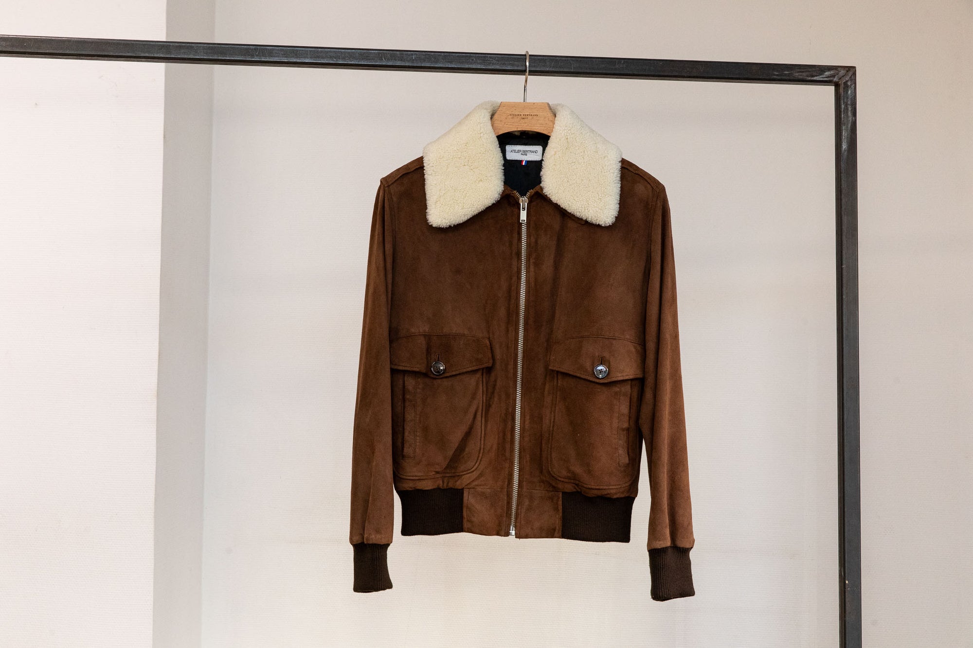 Aviateur — Chèvre velours marron — Taille 52