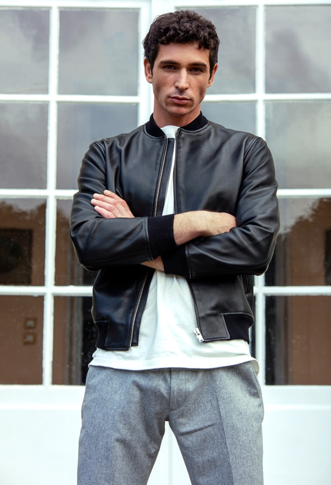 Blouson Bomber En Cuir