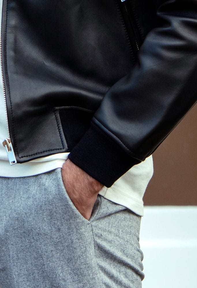 Blouson Bomber En Cuir