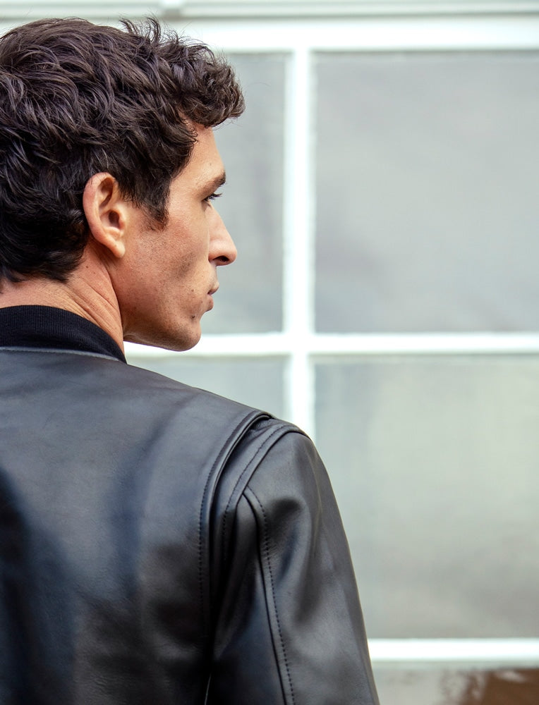 Blouson Bomber En Cuir