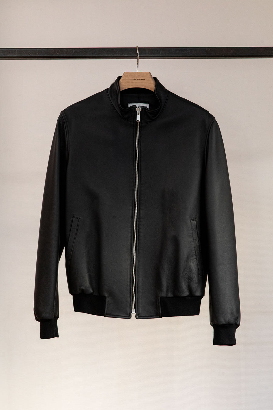 High-neck bomber jacket — Black stag — Size 52