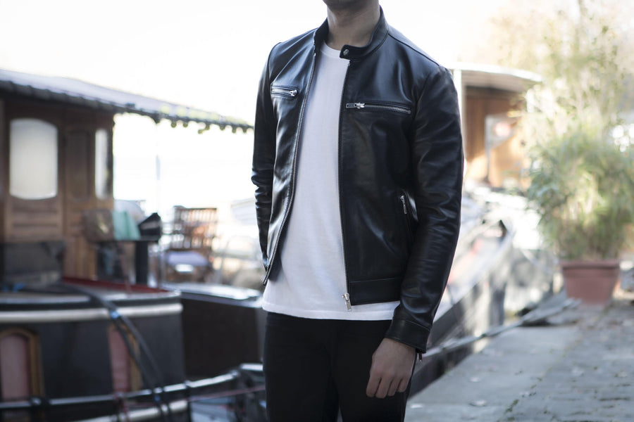 Leather Cafe Racer Jacket
