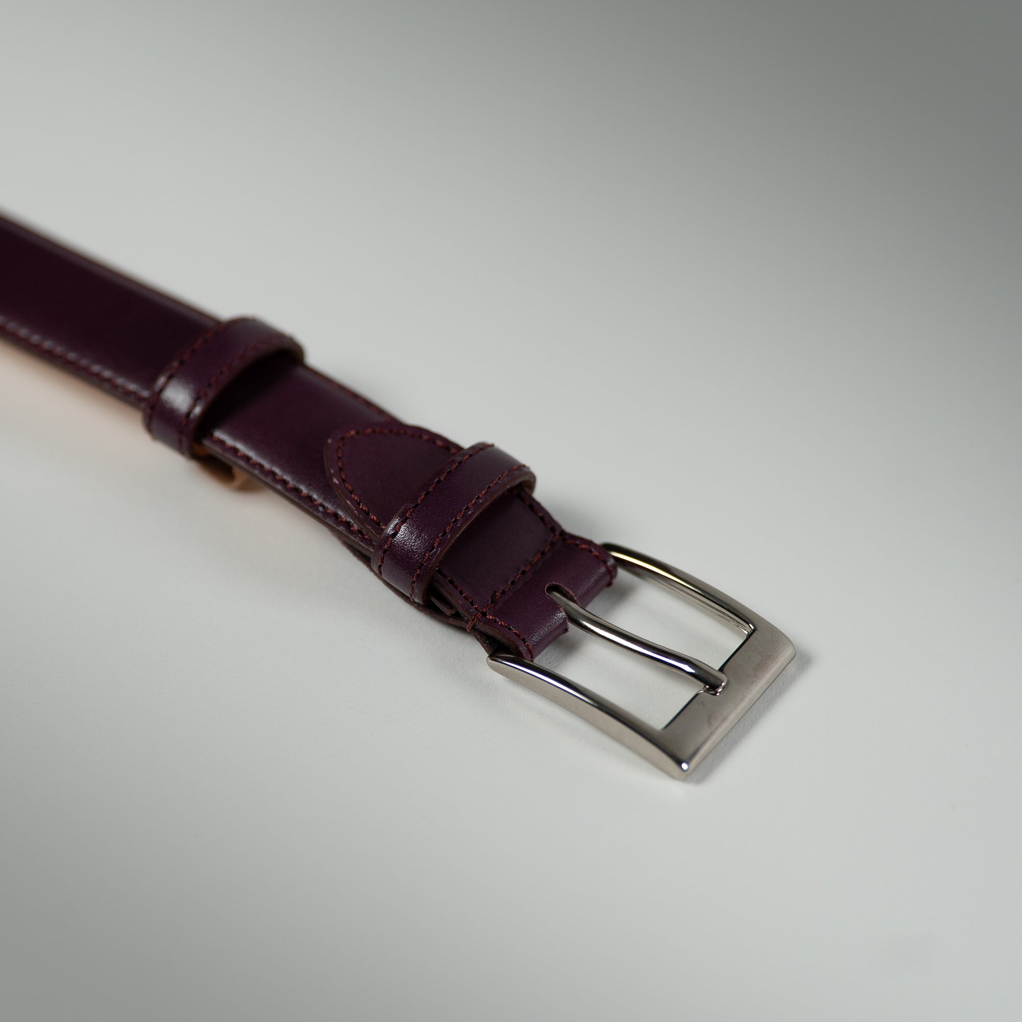 Ceinture veau patine bordeaux