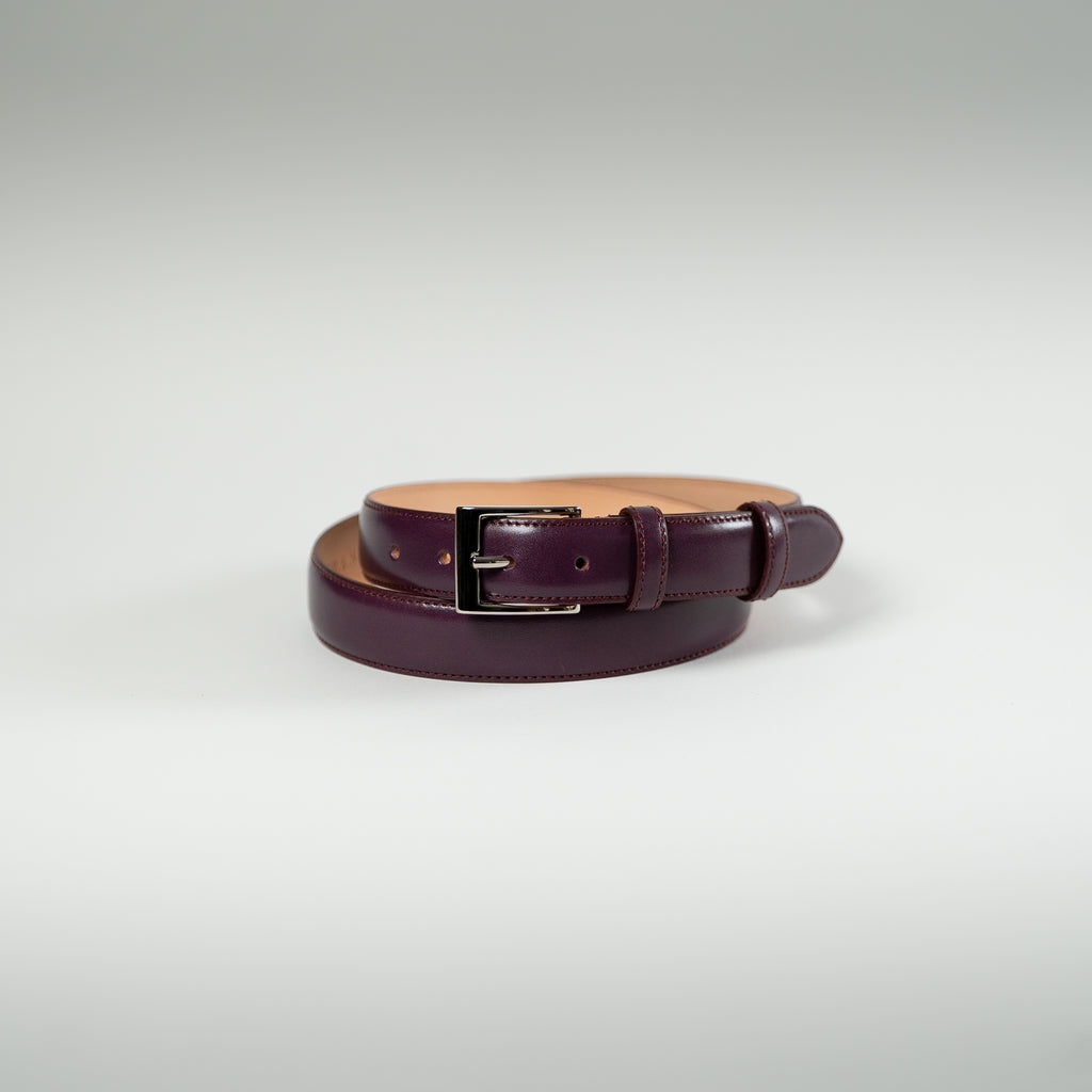 Ceinture veau patine bordeaux