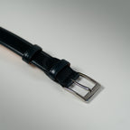 Ceinture veau patine bleu profond