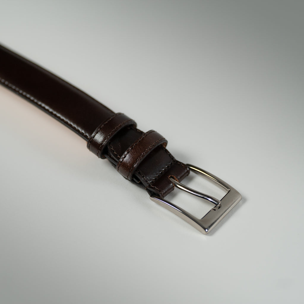 Ceinture veau patine marron foncé