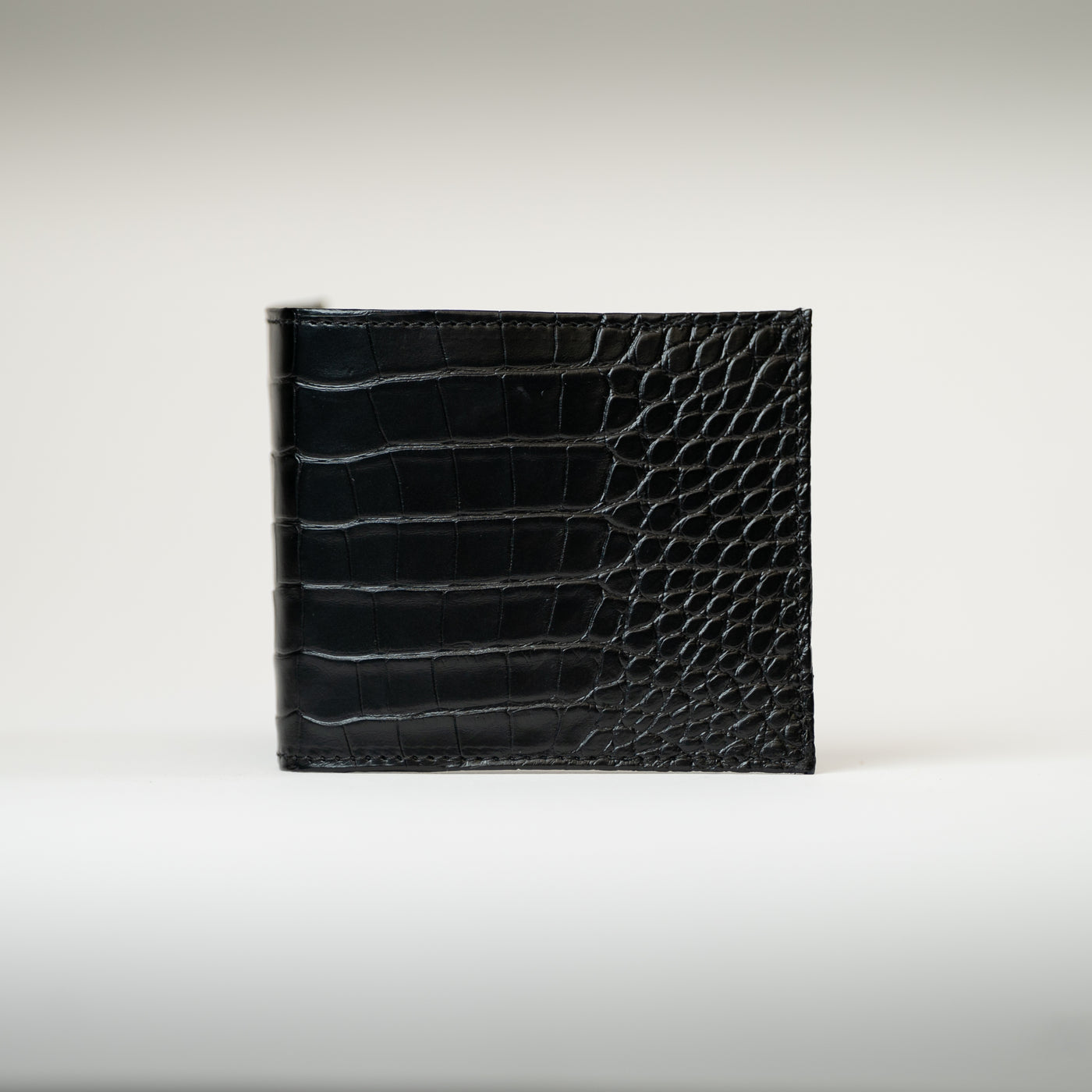Portefeuille crocodile noir matte