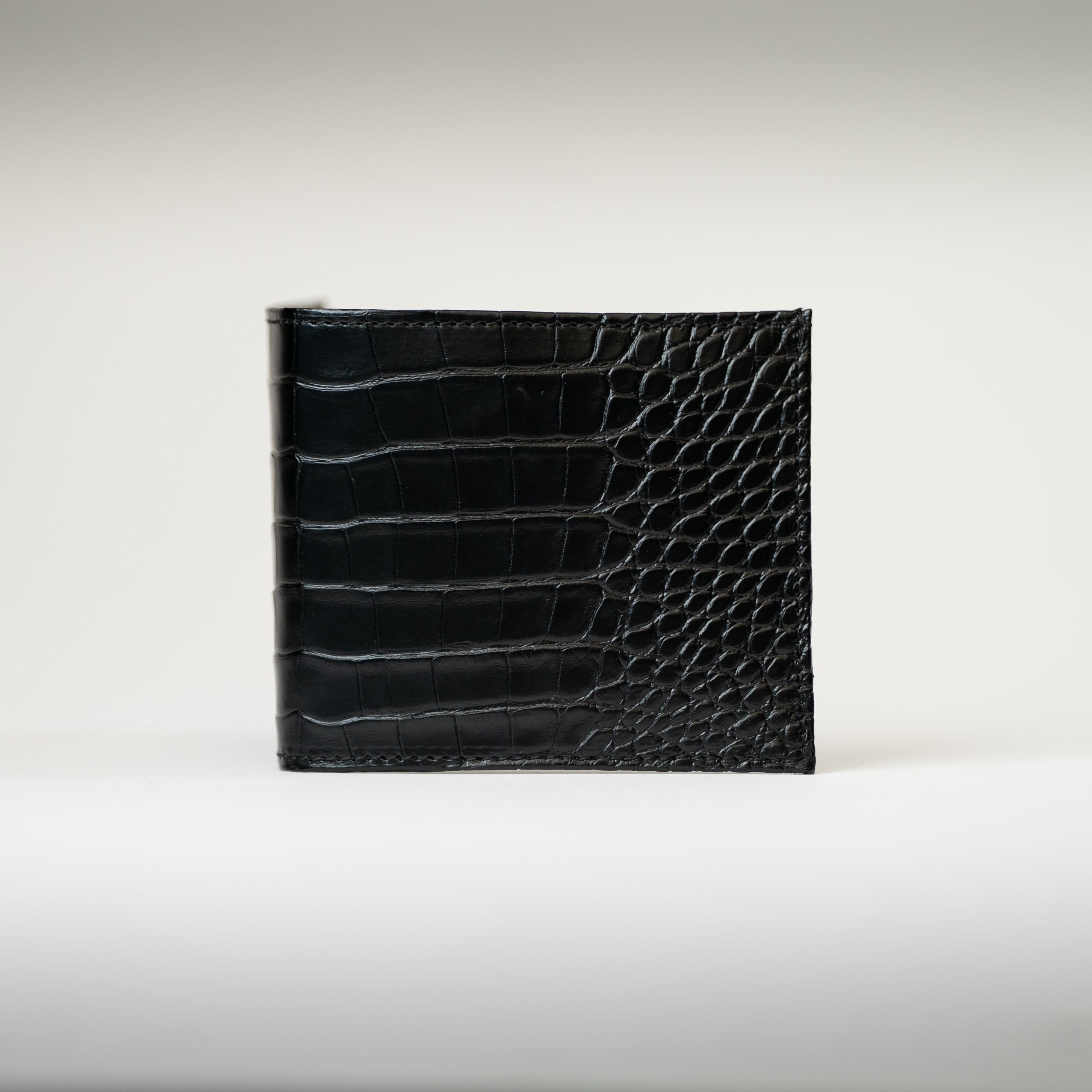 Portefeuille crocodile noir