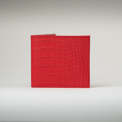 Portefeuille crocodile rouge