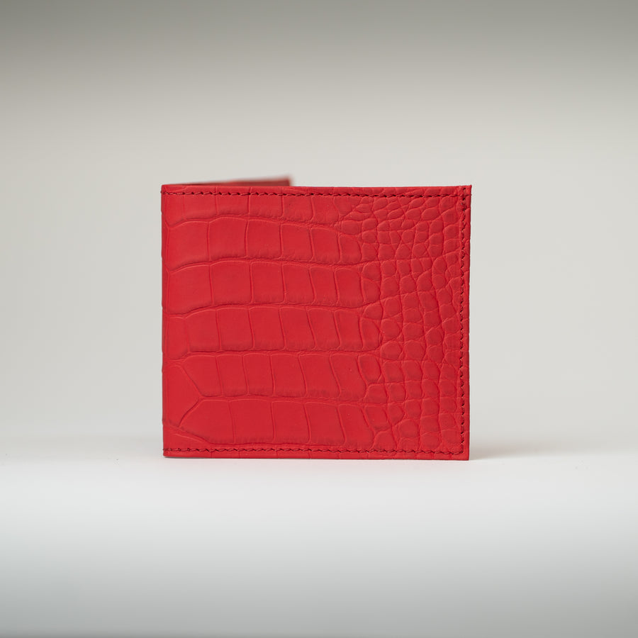 Portefeuille crocodile rouge