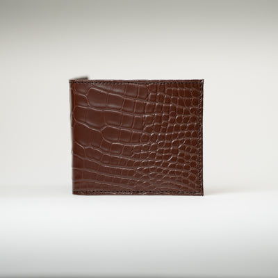 Portefeuille crocodile caramel