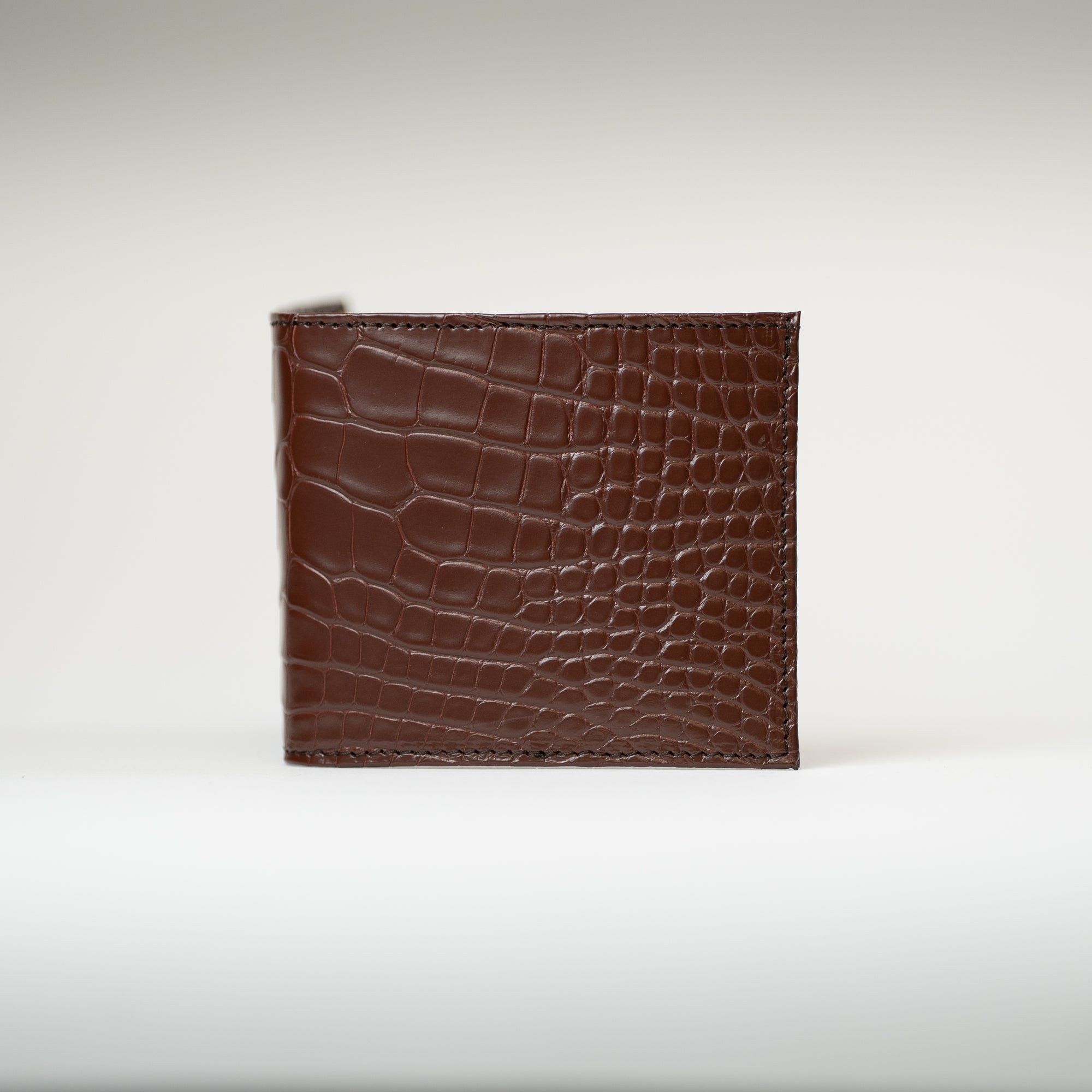 Portefeuille crocodile caramel