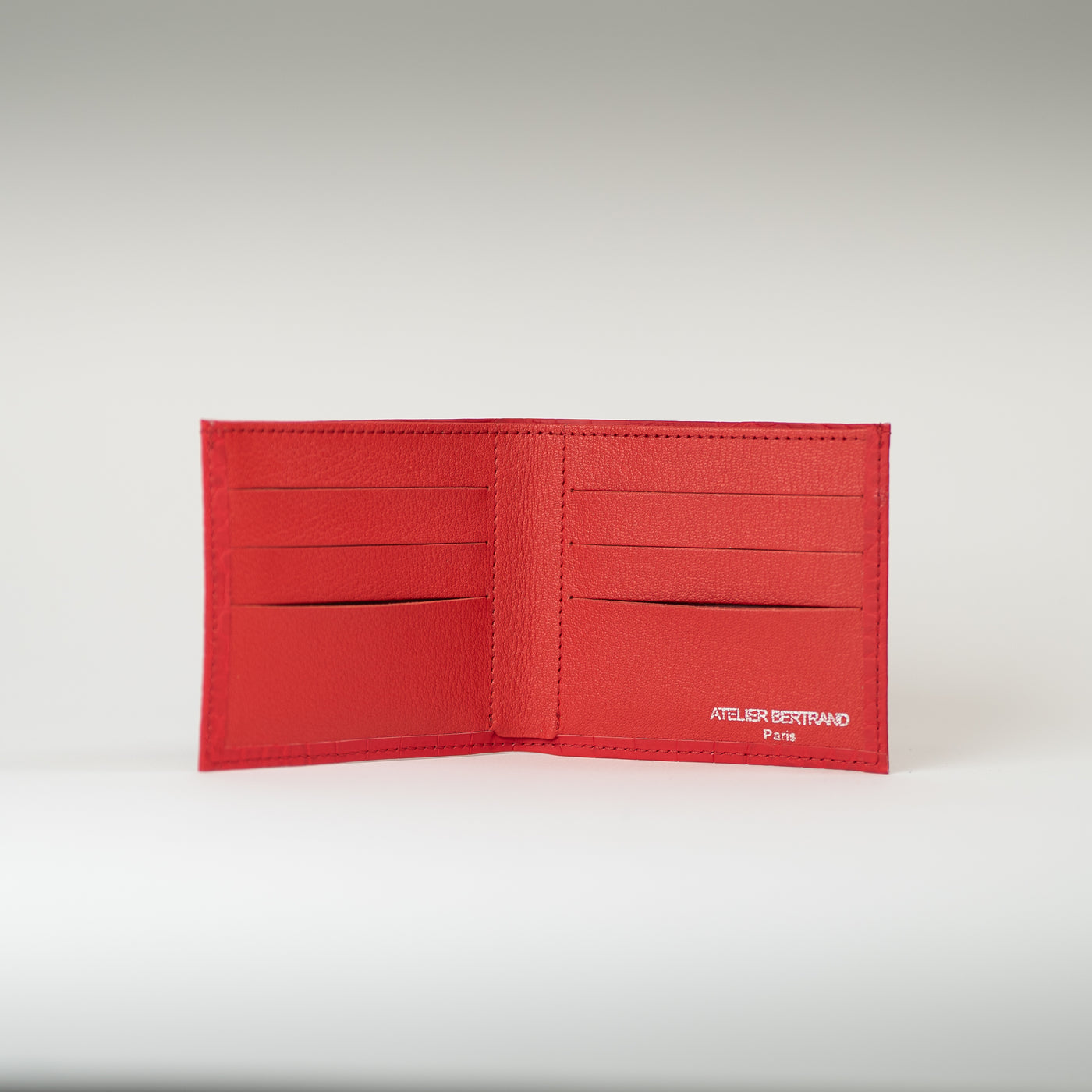 Portefeuille crocodile Rouge