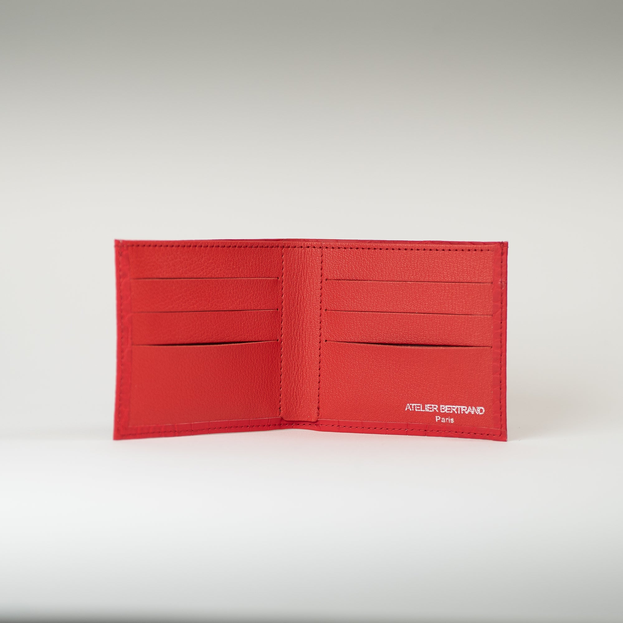 Portefeuille crocodile Rouge