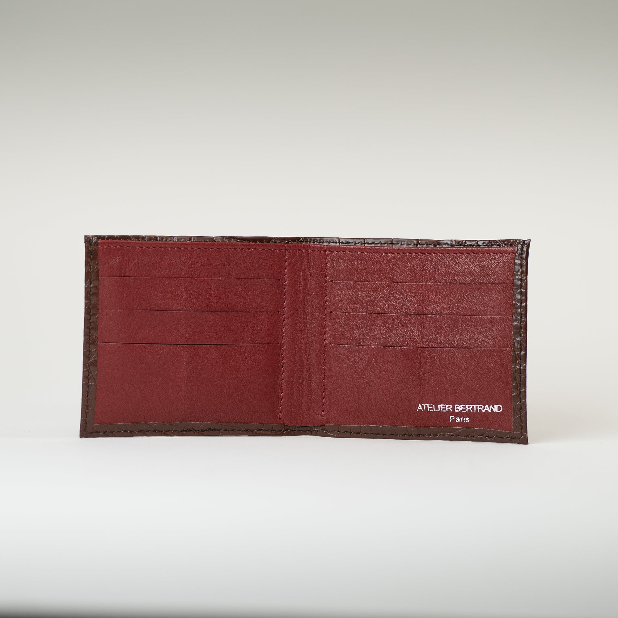 Portefeuille crocodile caramel