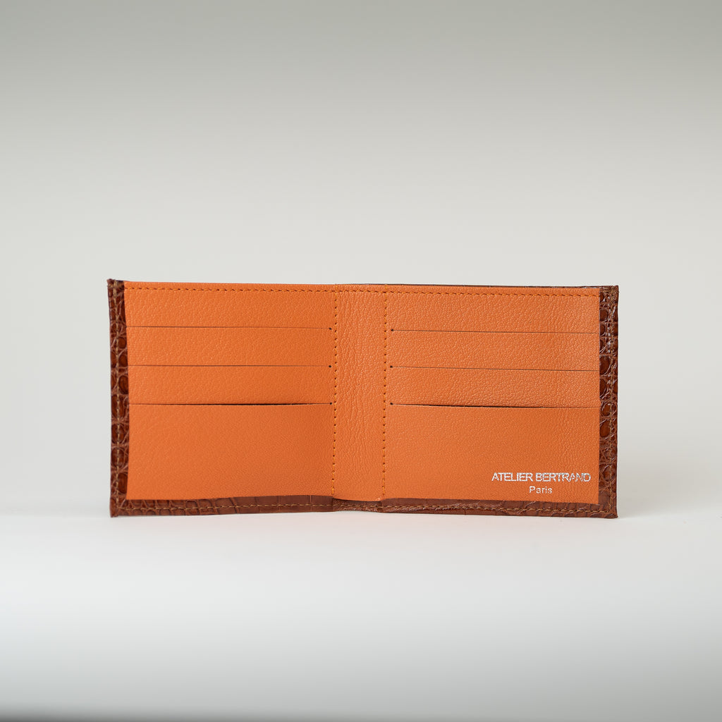 Portefeuille crocodile whisky