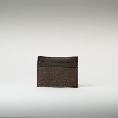 Porte-cartes crocodile chocolat