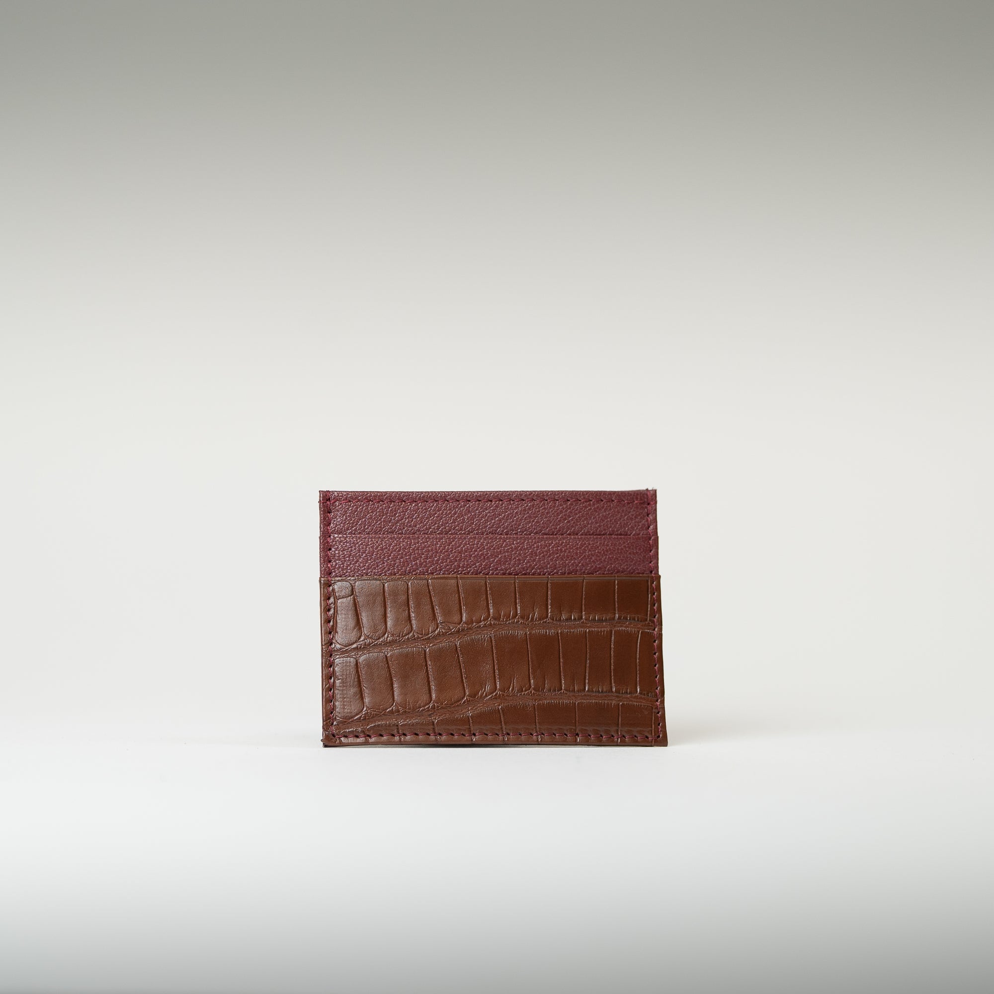 Porte-cartes crocodile caramel