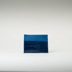 Porte-cartes crocodile bleu
