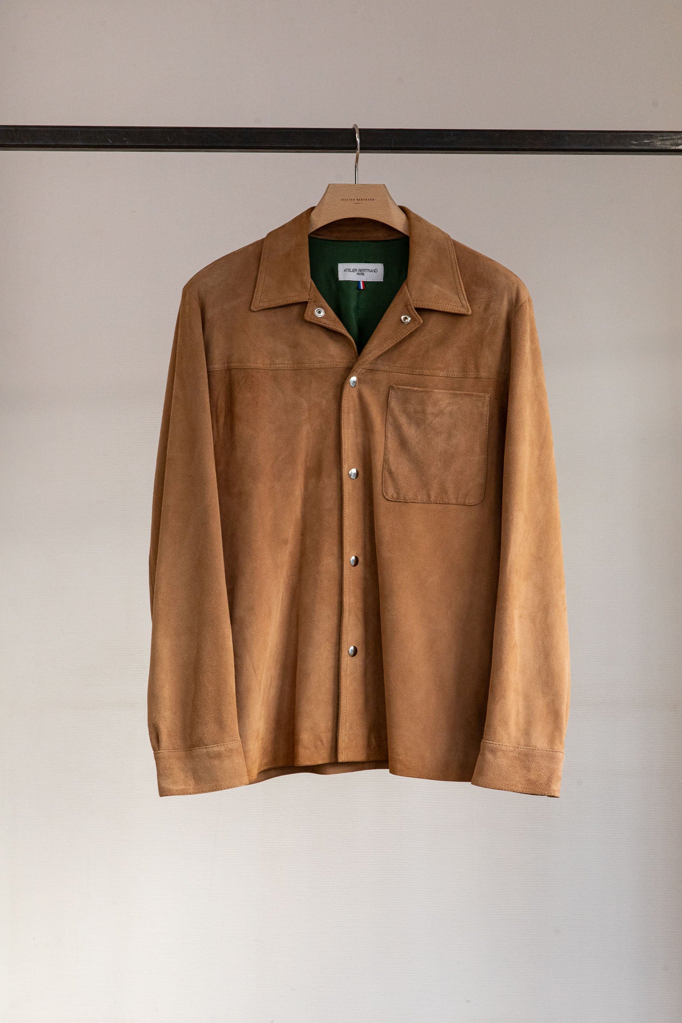 Sur-chemise — Chèvre velours camel — Taille 50