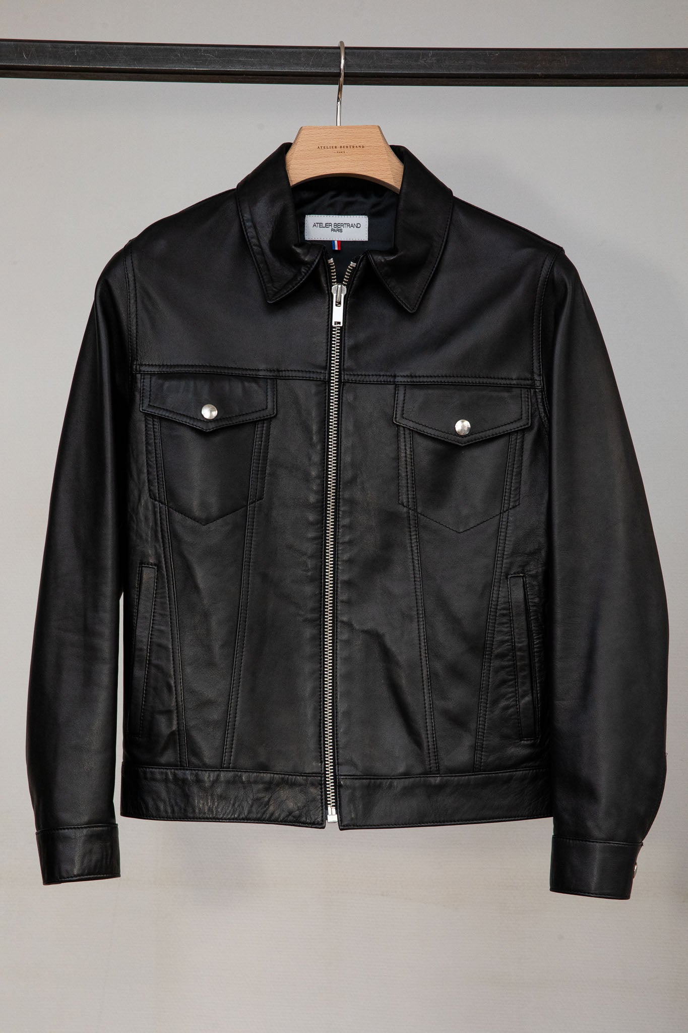 Trucker — Agneau plongé noir — Taille 44