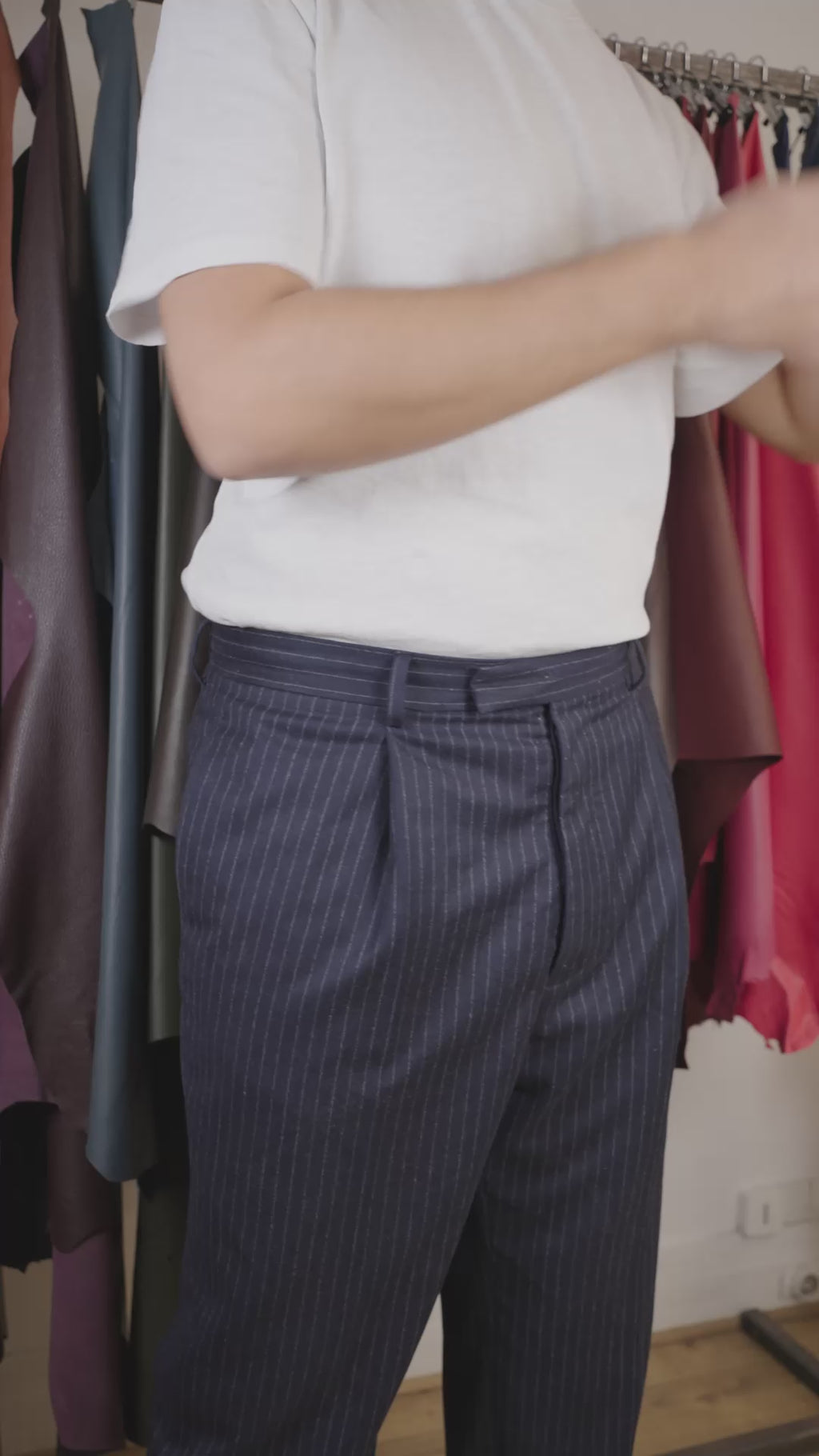 Ceinture veau patine marron foncé