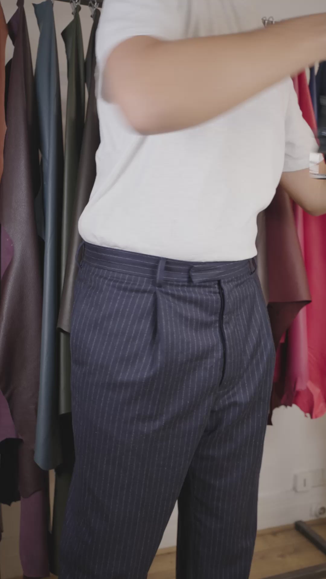 Ceinture veau patine bleu profond